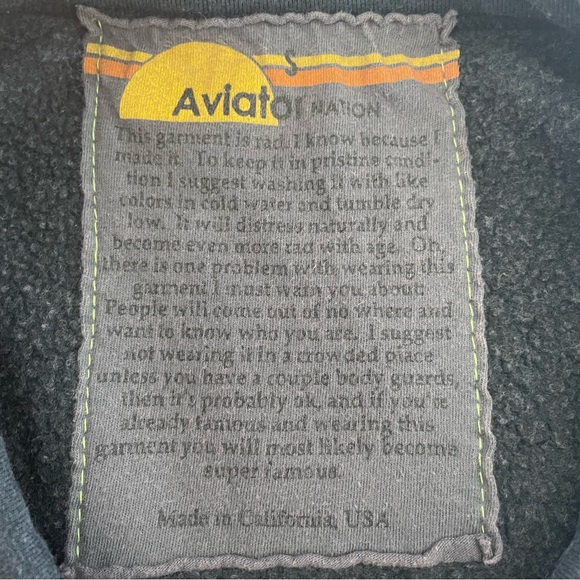 Aviator Nation Rainbow Bolt Cropped Crew Sweatshirt Size Small Casual USA - Picture 6 of 8